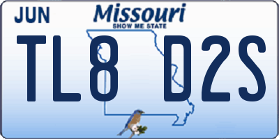 MO license plate TL8D2S