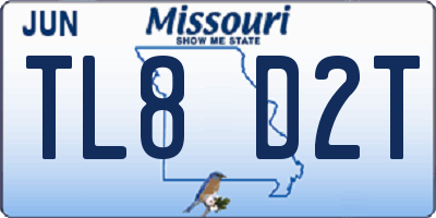 MO license plate TL8D2T