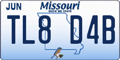 MO license plate TL8D4B