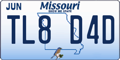 MO license plate TL8D4D
