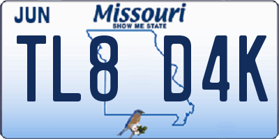 MO license plate TL8D4K