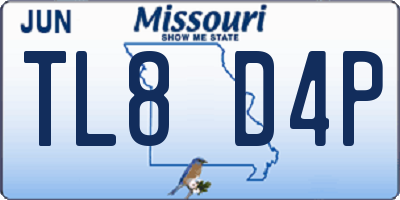 MO license plate TL8D4P