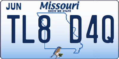 MO license plate TL8D4Q