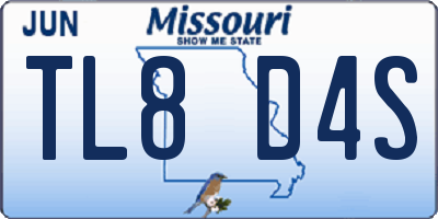 MO license plate TL8D4S