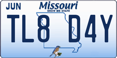 MO license plate TL8D4Y