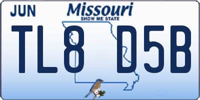 MO license plate TL8D5B