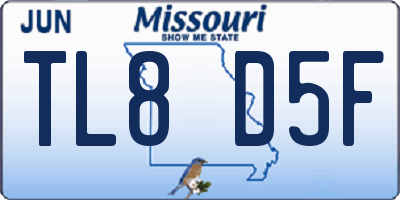 MO license plate TL8D5F