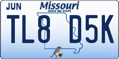 MO license plate TL8D5K