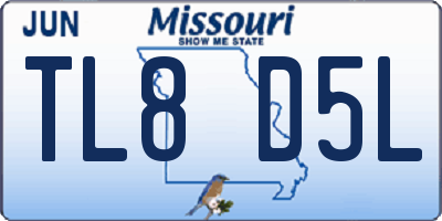 MO license plate TL8D5L