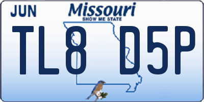 MO license plate TL8D5P