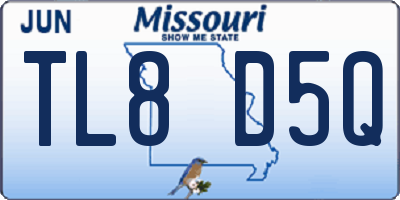 MO license plate TL8D5Q
