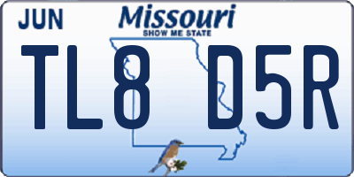 MO license plate TL8D5R