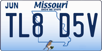 MO license plate TL8D5V