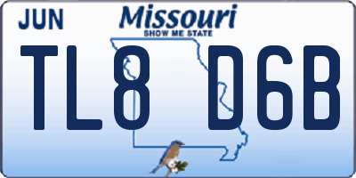MO license plate TL8D6B