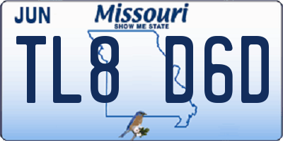MO license plate TL8D6D