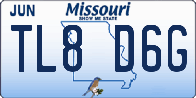 MO license plate TL8D6G