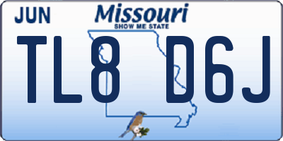MO license plate TL8D6J