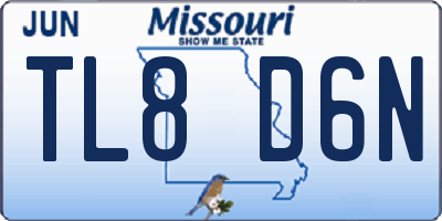 MO license plate TL8D6N