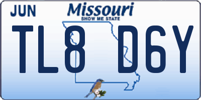 MO license plate TL8D6Y