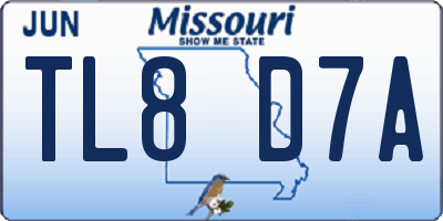 MO license plate TL8D7A