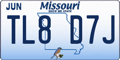 MO license plate TL8D7J
