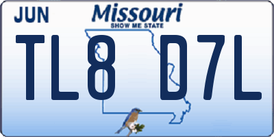 MO license plate TL8D7L