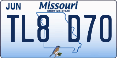 MO license plate TL8D7O