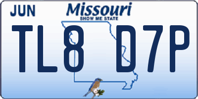 MO license plate TL8D7P