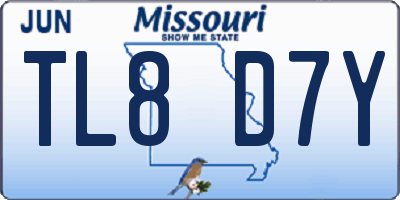 MO license plate TL8D7Y
