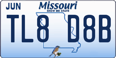 MO license plate TL8D8B