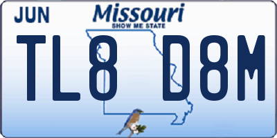 MO license plate TL8D8M