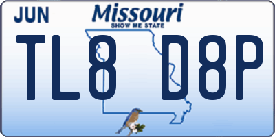 MO license plate TL8D8P
