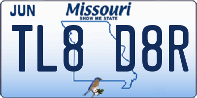 MO license plate TL8D8R
