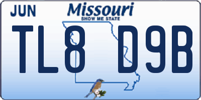 MO license plate TL8D9B