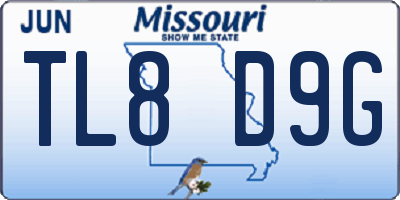 MO license plate TL8D9G