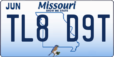 MO license plate TL8D9T