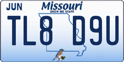MO license plate TL8D9U
