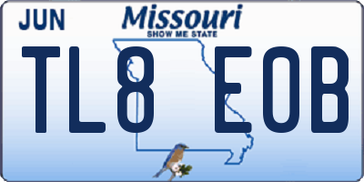 MO license plate TL8E0B
