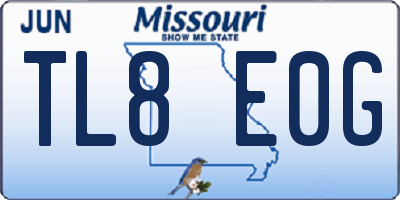 MO license plate TL8E0G