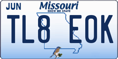 MO license plate TL8E0K