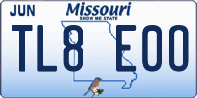MO license plate TL8E0O