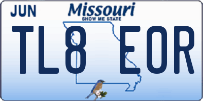 MO license plate TL8E0R