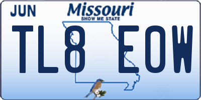 MO license plate TL8E0W