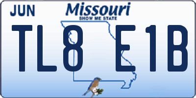MO license plate TL8E1B