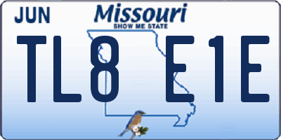 MO license plate TL8E1E