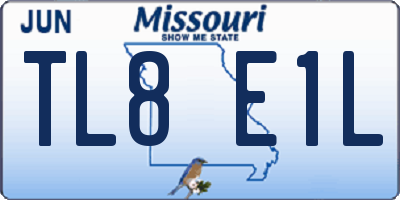 MO license plate TL8E1L