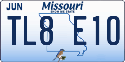 MO license plate TL8E1O