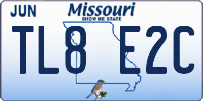 MO license plate TL8E2C