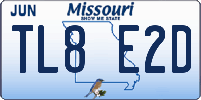 MO license plate TL8E2D