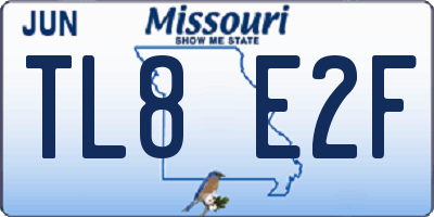 MO license plate TL8E2F